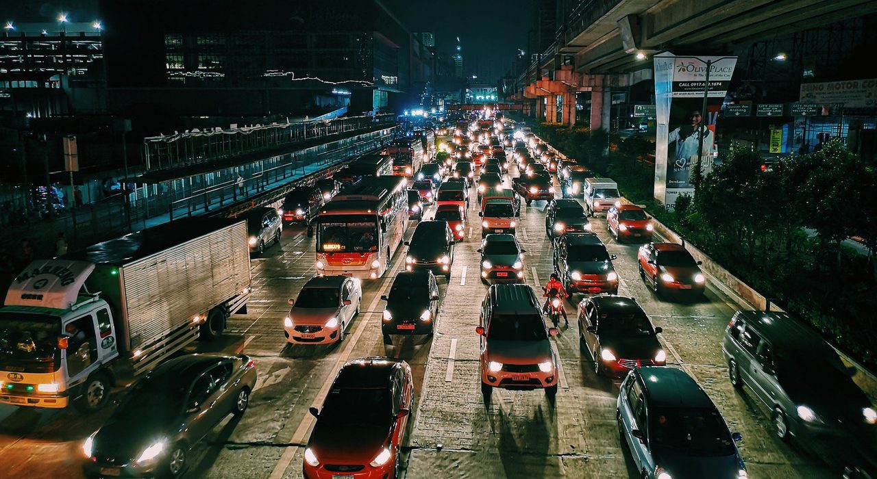 Trucks stuck in traffic